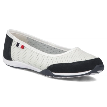 Bílo-modré kožené baleríny Filippo DP142/26 WH NV