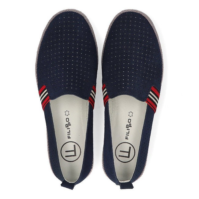 Tmavě modré kožené polobotky Filippo DP2309/22 NV
