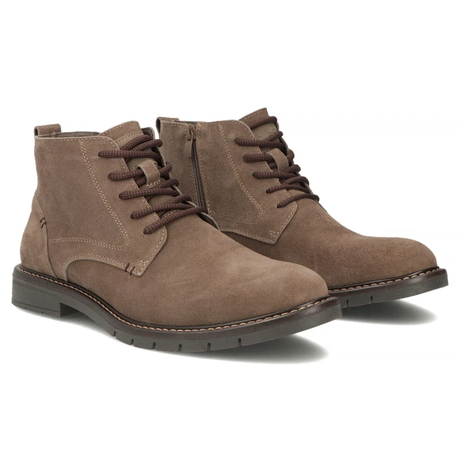 Taupe kožené kotníkové boty Filippo MBT8318/26 TP