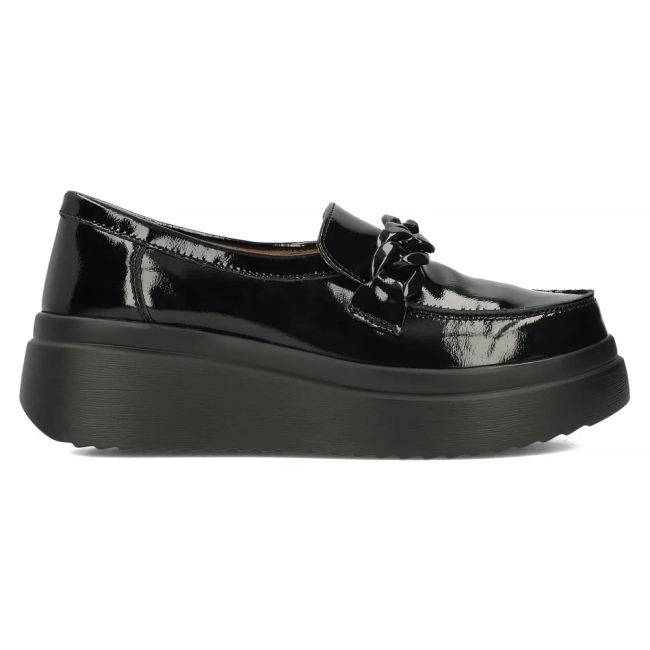 Černé kožené polobotky Filippo DP6105/24 BK L