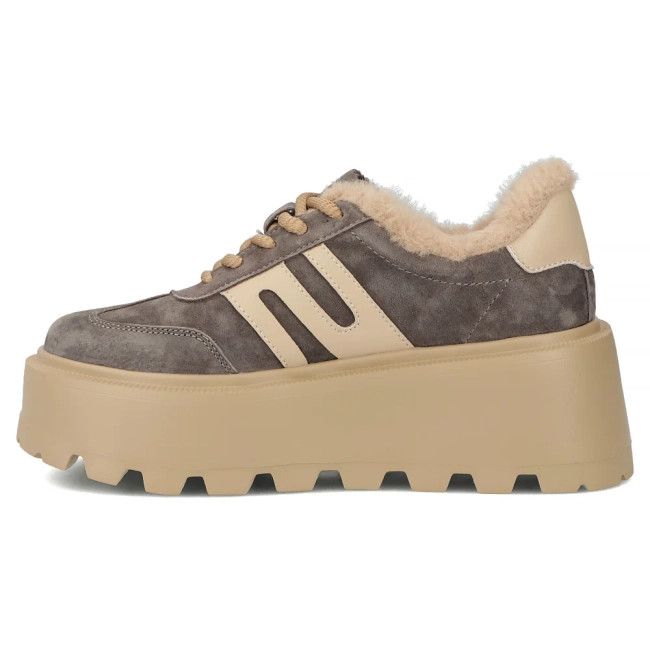 Taupe kožené tenisky Filippo DP7110/25 TP