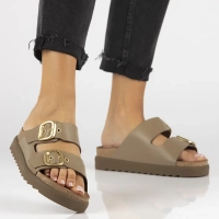Taupe pantofle Yokono TUNEZ-130