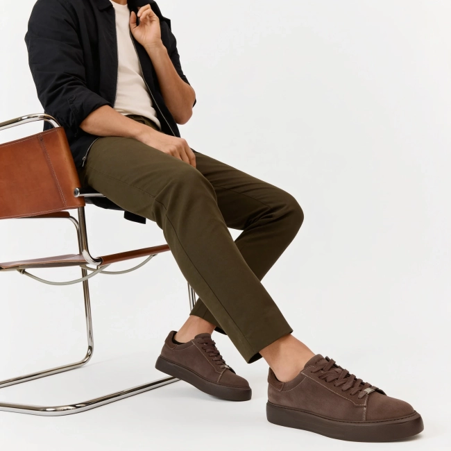 Taupe kožené tenisky Filippo MP8277/26 TP