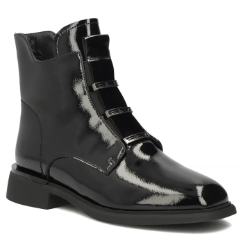 Černé kožené kotníkové boty Filippo DBT8133/26 BK