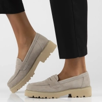 Taupe kožené polobotky Filippo DP6090/24 TP