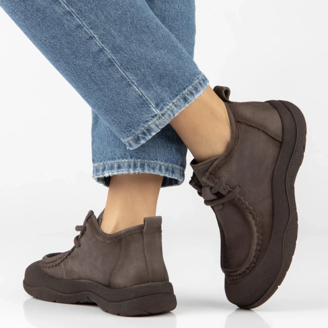 Taupe kožené kotníkové boty Filippo DBT8212/26 GR
