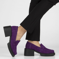 Fialové kožené polobotky Filippo DP4685/23 VI