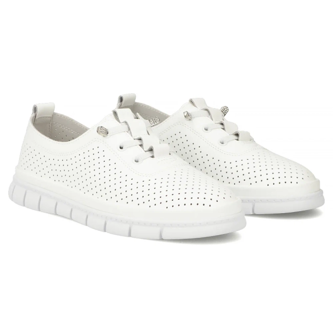 Bílé kožené polobotky Filippo DP7671/26 WH