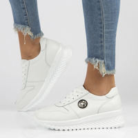 Bílé kožené sneakersy Filippo DP3547/22 WH