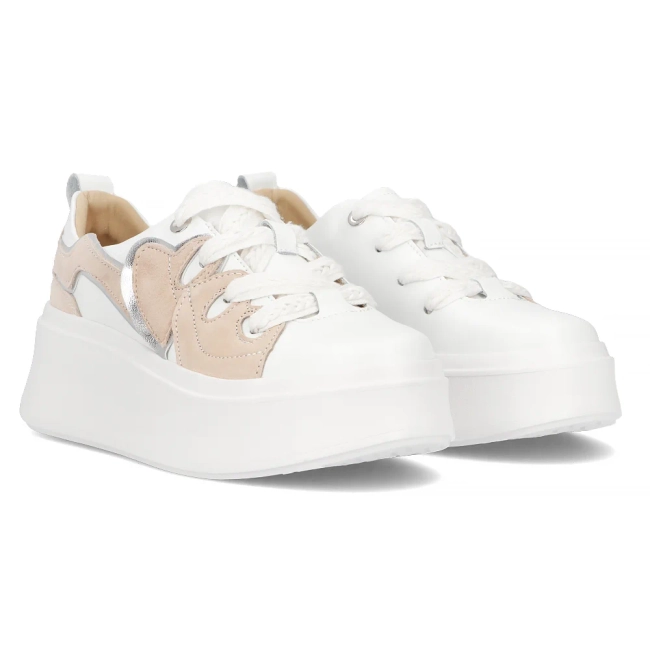 Bílé kožené sneakersy Filippo DP6684/24 WH