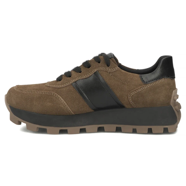 Khaki kožené tenisky Filippo DP7983/26 KH BK