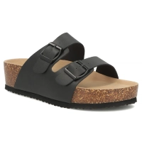 Černé kožené pantofle Filippo DK7885/26 BK