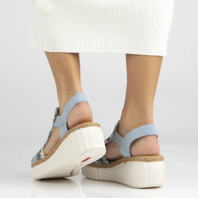 Růžové sandály Rieker 69172-91 multicolor