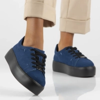 Modré kožené polobotky Filippo DP6247/24 NV BK