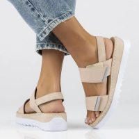 Růžové kožené sandály Rieker V4475-31 ROSA