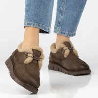 Khaki kožené tenisky Filippo DP8181/26 KH