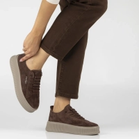Tmavě hnědé kožené tenisky Filippo DP8343/26 D BR