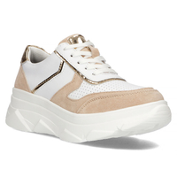 Bílo- béžové kožené sneakersy Filippo DP4579/23 WH BE